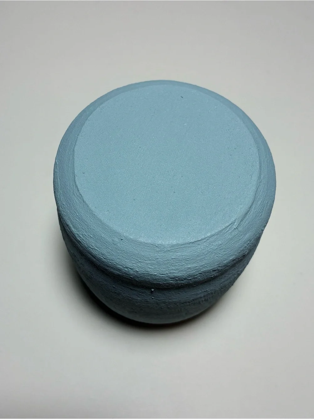 Handmade Repurposed Blue Ceramic Container Acrylic Painted Modern Decor Vase Pot